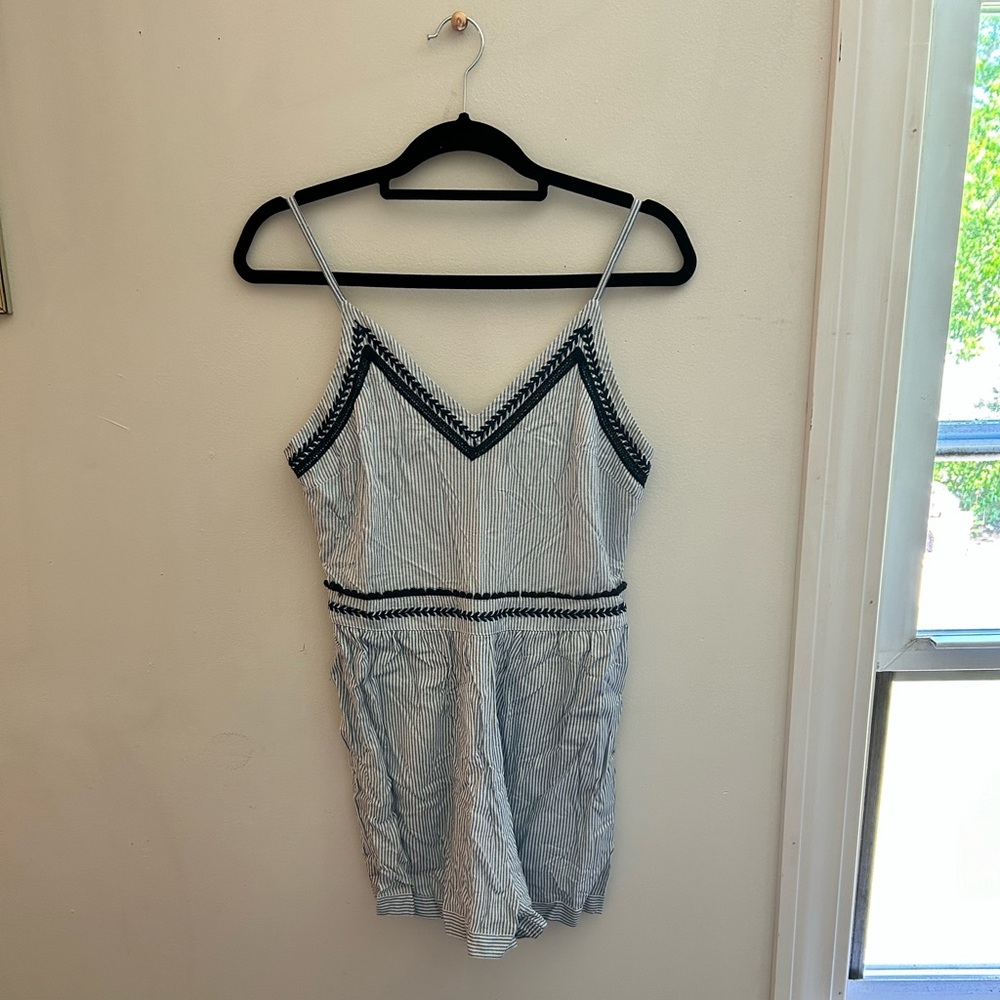 Japna blue & white striped romper